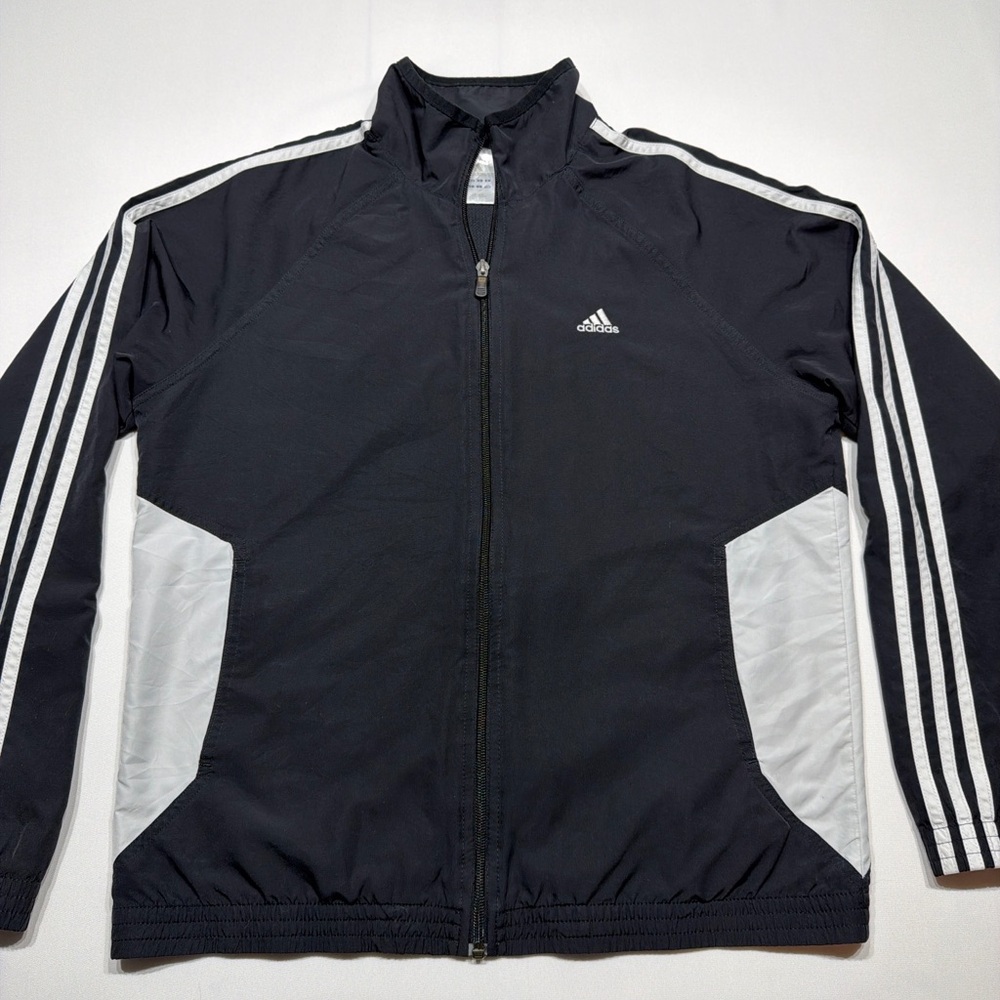Adidas Men's Black and White Windbreaker